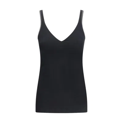 Brunello Cucinelli Women Top With Embellishments In Black