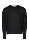 Brunello Cucinelli Long Sleeve Ribbed Cuff Knit Sweater In Black