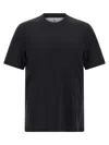 Brunello Cucinelli Silk And Cotton Blend Crew Neck T-shirt In Black