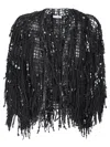 Brunello Cucinelli Cotton-blend Dazzling Cascades Cardigan In Black