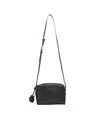 BRUNELLO CUCINELLI BLACK CROSSBODY BAG WITH LOGO LETTERING IN LEATHER WOMAN