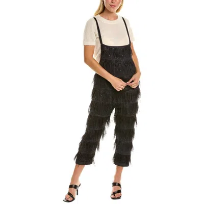 Brunello Cucinelli Black Feathered Cropped Jumpsuit In ["black"]