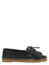 Brunello Cucinelli Black Fringed Espadrilles In Black