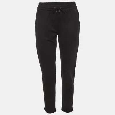 Pre-owned Brunello Cucinelli Black Jersey Drawstring Joggers S