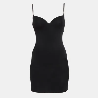 Pre-owned Brunello Cucinelli Black Jersey Strappy Mini Dress M