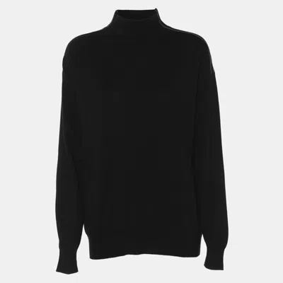 Pre-owned Brunello Cucinelli Black Knit Cashmere High Neck Sweater M