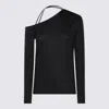 Brunello Cucinelli One-shoulder Long Sleeved Knit Jumper In Black