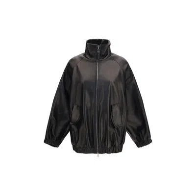 Brunello Cucinelli Black Lamb Ovis Aries Aries Leather Jacket