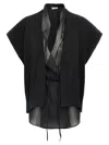 Brunello Cucinelli Layered Cardigan Sweaters And Cardigans In Black