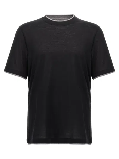 Brunello Cucinelli Black Layered T-shirt