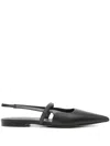 Brunello Cucinelli Slingback Ballet Flats With Precious Strap In Black