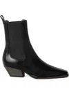 Brunello Cucinelli Leather Chelsea Heeled Boots 50 In Black