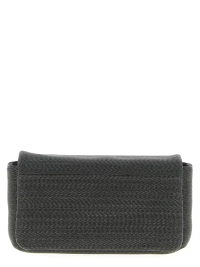 Brunello Cucinelli Black Leather Clutch Women's Bag