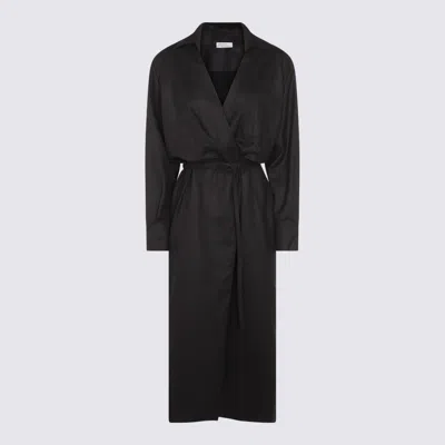 BRUNELLO CUCINELLI BLACK LEATHER DRESS