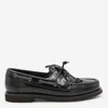 Brunello Cucinelli Glossy Loafers Featuring Metal Eyelets In Black