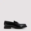 Brunello Cucinelli Polished Leather Monili Penny Loafers In Black