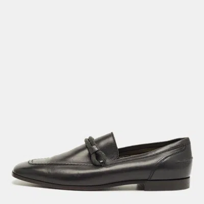 Pre-owned Brunello Cucinelli Black Leather Loafers Size 37