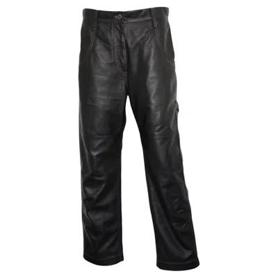 Pre-owned Brunello Cucinelli Black Leather Pants Sz 6