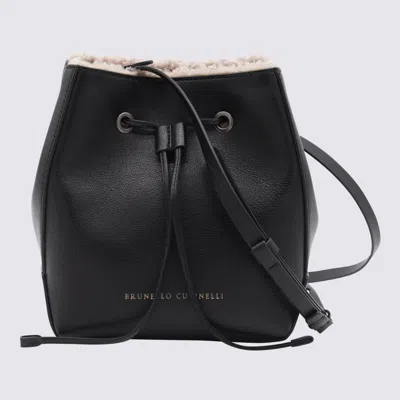 Brunello Cucinelli Black Leather Satchel Bag