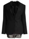 Brunello Cucinelli Single-breasted Layered Blazer In Black