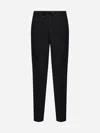 Brunello Cucinelli Men Leisure Fit Trousers In Garment-dyed Linen Gabardine With Drawstring And Doub In Black