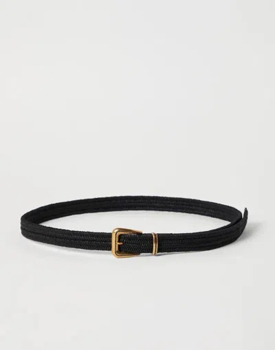 Brunello Cucinelli Black Linen Regular Women's Belt