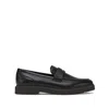 Brunello Cucinelli Leather Monili Penny Loafers In Black