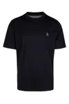 Brunello Cucinelli Cotton Jersey Crew Neck T-shirt With Logo In Black