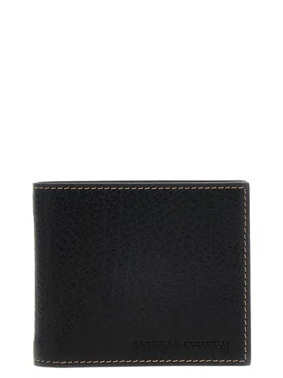 BRUNELLO CUCINELLI BLACK LOGO WALLET