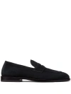 BRUNELLO CUCINELLI BLACK LOW-HEEL SUEDE LOAFERS