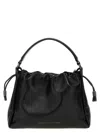 Brunello Cucinelli Leather Shoulder Bag Chain Detail In Black