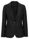 Brunello Cucinelli Linen Fluid Jacket With Shiny Details In Black