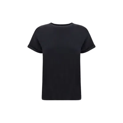 Brunello Cucinelli Women Cashmere Glitter T-shirt In Black