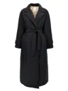 Brunello Cucinelli Padded Long Belt Down Jacket In Black
