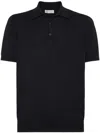 Brunello Cucinelli Black Polo Shirt In Cotton Short-sleeves With Bottons