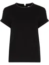 Brunello Cucinelli Short-sleeved T-shirt With Rolled Sleeves And Keyhole Detail In Black