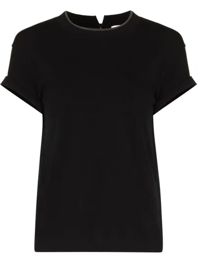 BRUNELLO CUCINELLI BLACK ROUNDNECK T-SHIRT