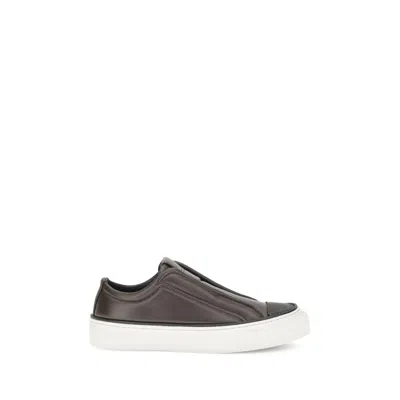 Brunello Cucinelli Black Rubber Low Top Women's Sneakers In Gray