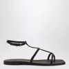 Brunello Cucinelli Square-headed Flat Sandals In Black