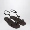 Brunello Cucinelli Square-headed Flat Sandals In Black