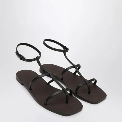 BRUNELLO CUCINELLI BRUNELLO CUCINELLI BLACK SANDALS WITH PRECIOUS STRAP WOMEN