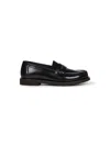 Brunello Cucinelli Black Shiny Calfskin Embroidered Penny Loafer