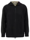 Brunello Cucinelli Shiny Trims Hoodie In Black