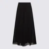 Brunello Cucinelli Black Silk Midi Skirt