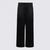 Brunello Cucinelli Satin Elastic Waistband Trousers With Back Pockets In Black