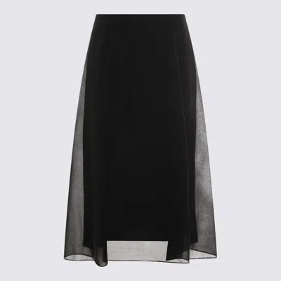Brunello Cucinelli Flared Hem Midi Skirt In Black