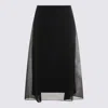Brunello Cucinelli Sheer Panel A-line Skirt In Black