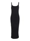 Brunello Cucinelli Black Sleeveless Dress With Monil Detail On The Shoulder Straps In Black