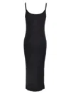 Brunello Cucinelli Black Sleeveless Dress With Monil Detail On The Shoulder Straps In Black
