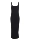 Brunello Cucinelli Black Sleeveless Dress With Monil Detail On The Shoulder Straps In Multicolor